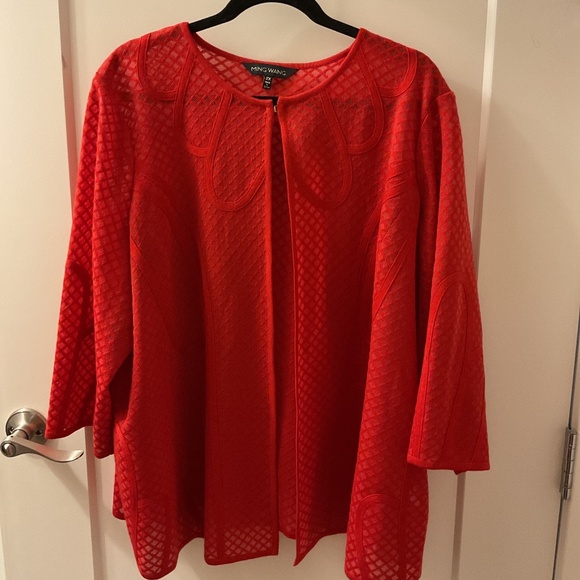 Ming Wang - 2x red soutache jacquard jacket - Picture 1 of 4